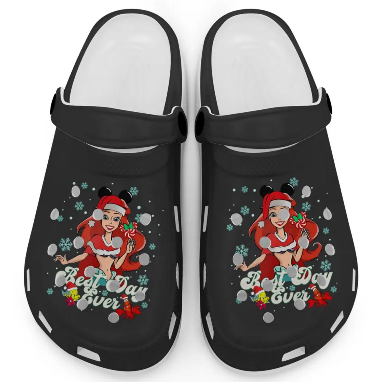 The Little Mermaid Cartoon Christmas Crocs Crocband Clogs Shoes Comfortable For Men Women and Kids