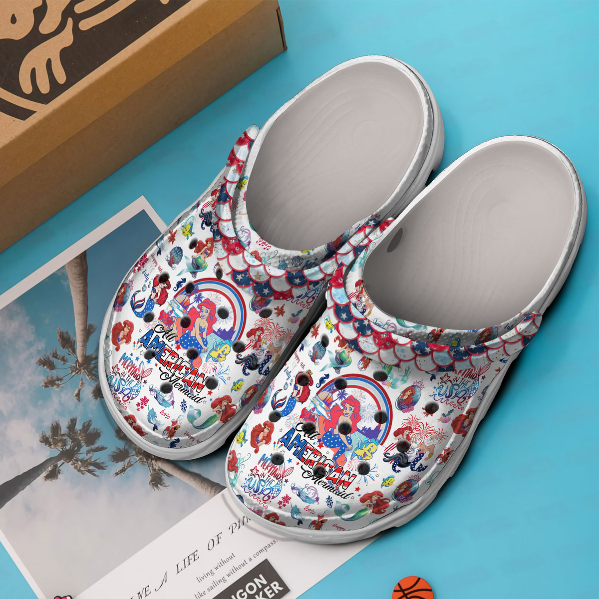 The Little Mermaid Cartoon Crocs Crocband Clogs Shoes Comfortable For Men Women and Kids - Image 3