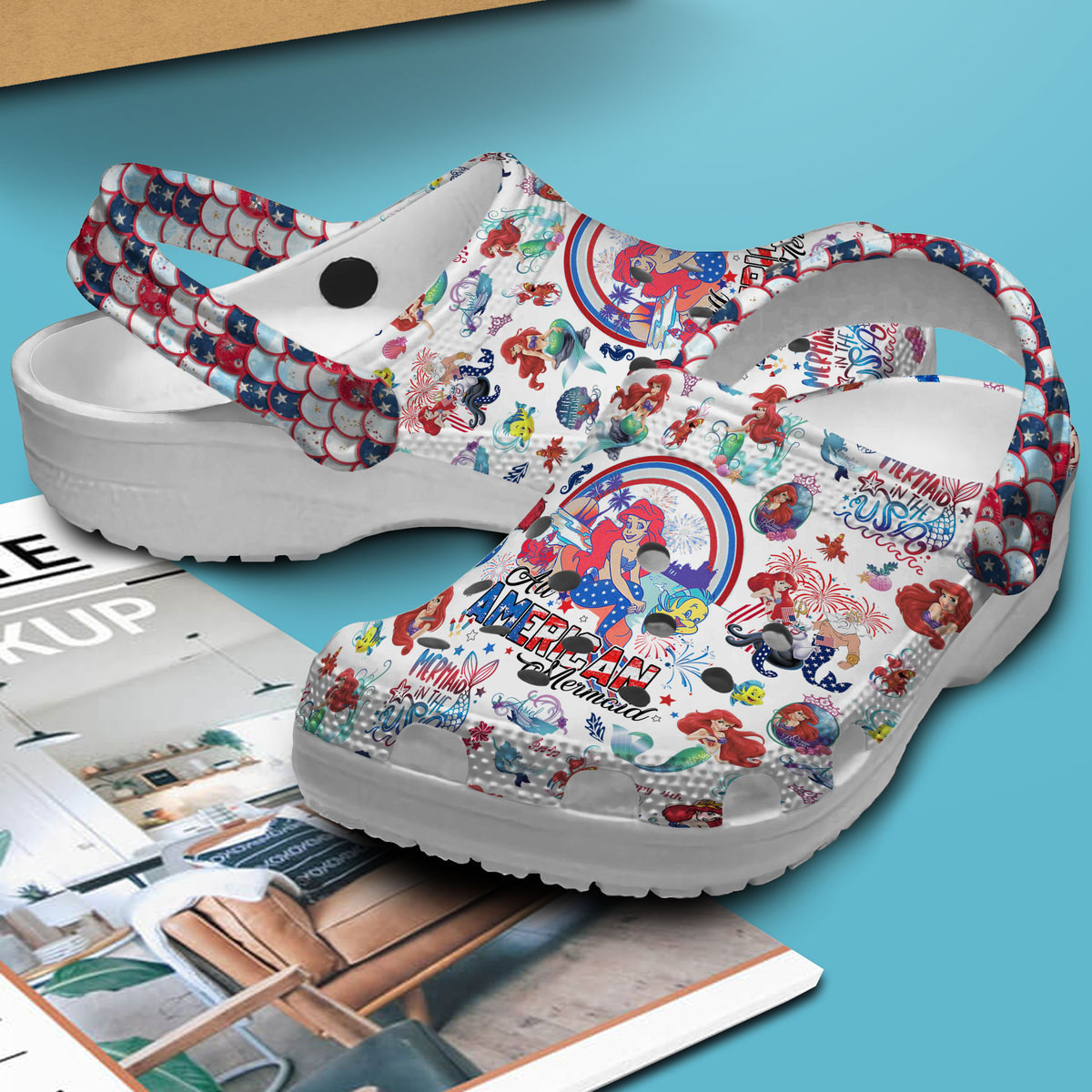 The Little Mermaid Cartoon Crocs Crocband Clogs Shoes Comfortable For Men Women and Kids - Image 2