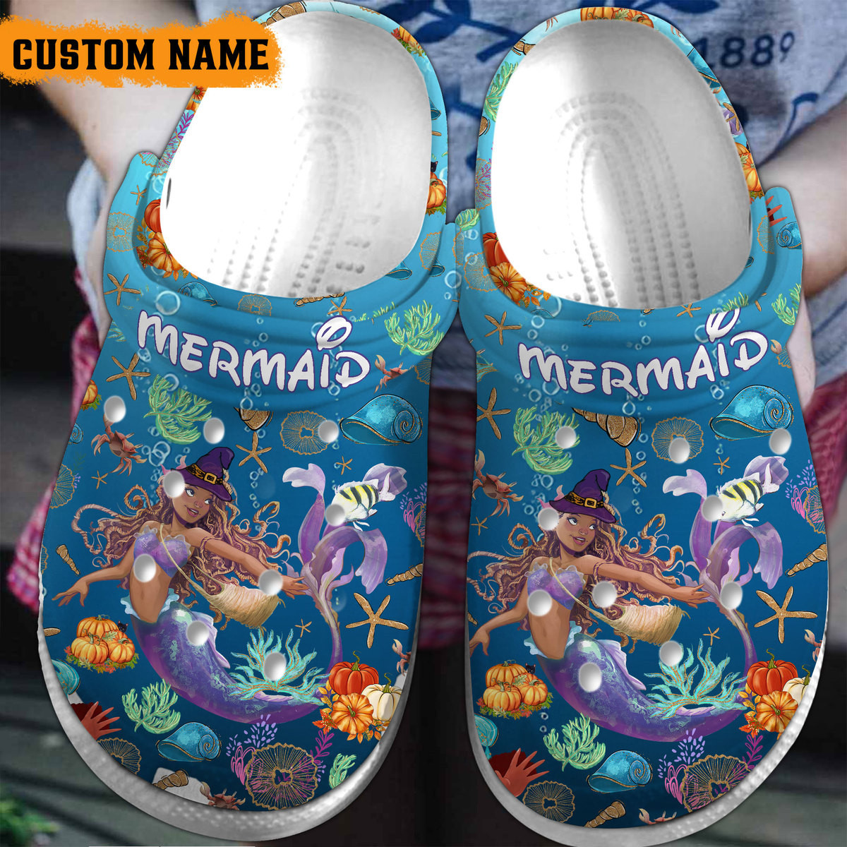 The Little Mermaid Cartoon Crocs Crocband Clogs Shoes Comfortable For Men Women and Kids
