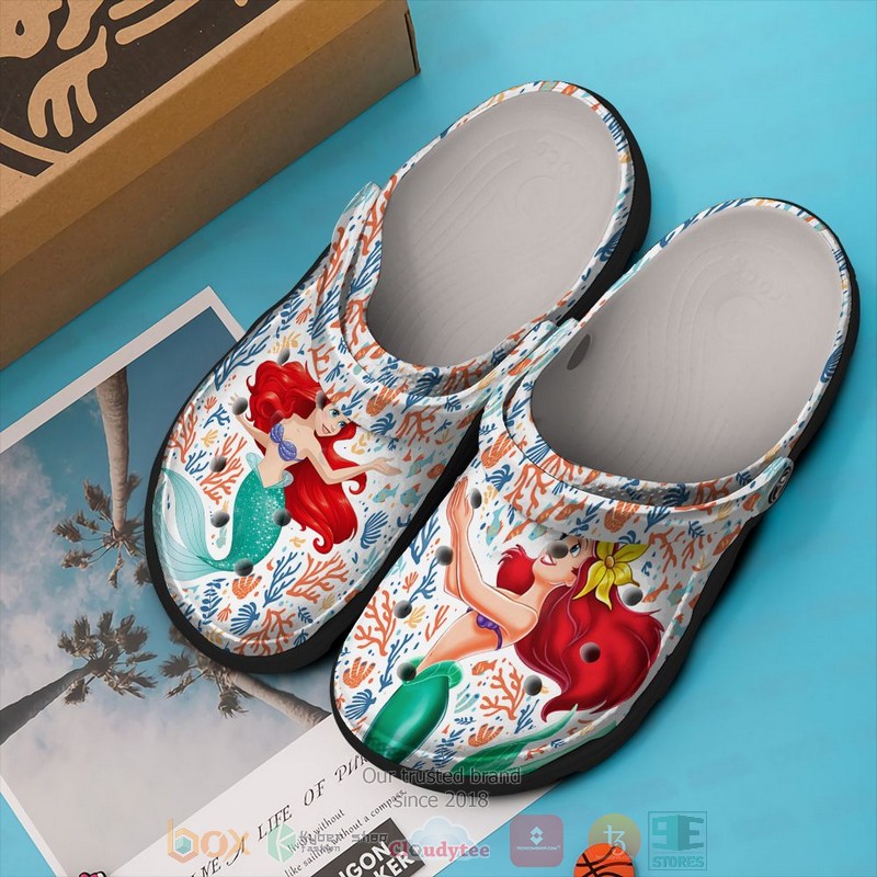 The Little Mermaid Cartoon Crocs Crocband Clogs Shoes Comfortable For Men Women and Kids