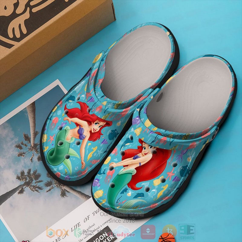 The Little Mermaid Cartoon Crocs Crocband Clogs Shoes Comfortable For Men Women and Kids
