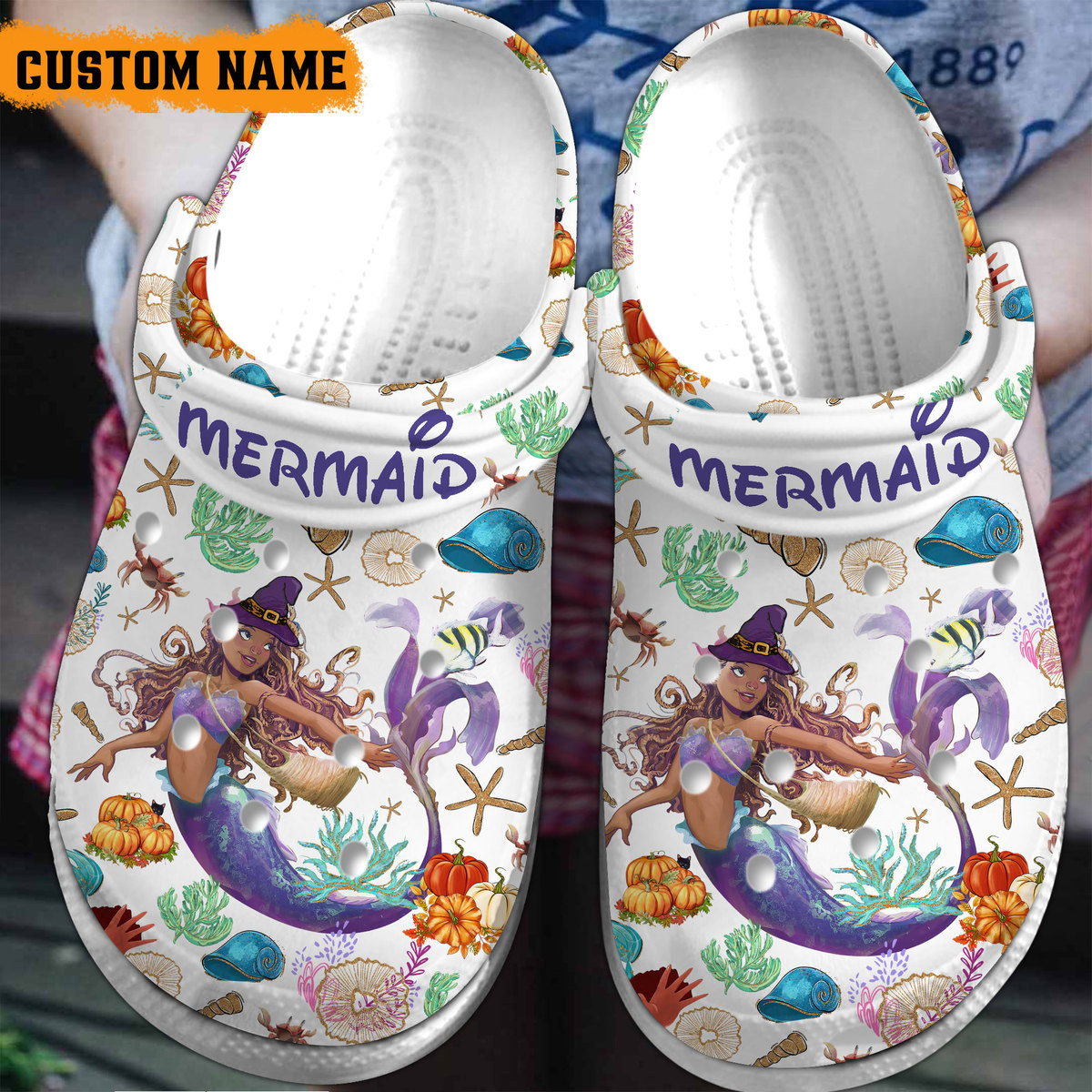 The Little Mermaid Cartoon Crocs Crocband Clogs Shoes Comfortable For Men Women and Kids
