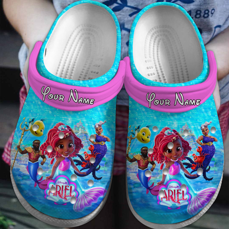 The Little Mermaid Cartoon Crocs Crocband Clogs Shoes Comfortable For Men Women and Kids