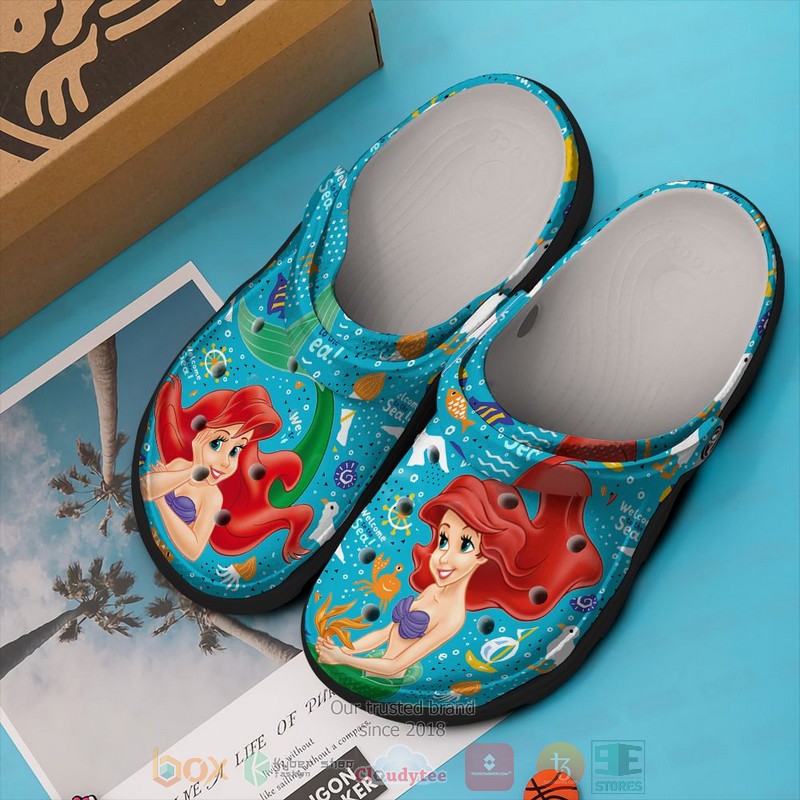 The Little Mermaid Cartoon Crocs Crocband Clogs Shoes Comfortable For Men Women and Kids
