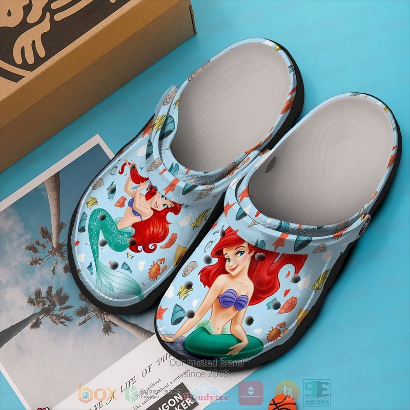 The Little Mermaid Cartoon Crocs Crocband Clogs Shoes Comfortable For Men Women and Kids