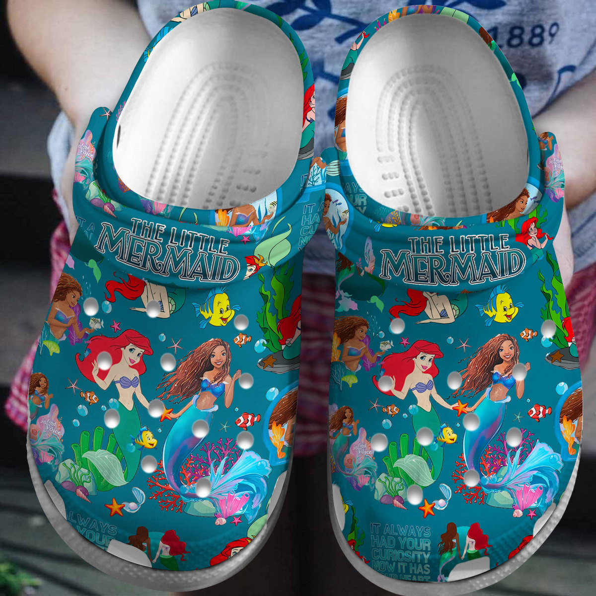 The Little Mermaid Cartoon Movie Crocs Crocband Clogs Shoes Comfortable For Men Women and Kids