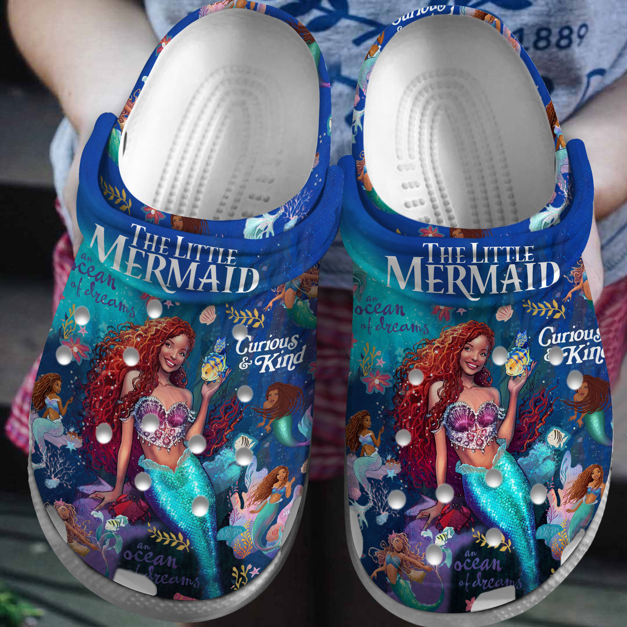 The Little Mermaid Cartoon Movie Crocs Crocband Clogs Shoes Comfortable For Men Women and Kids