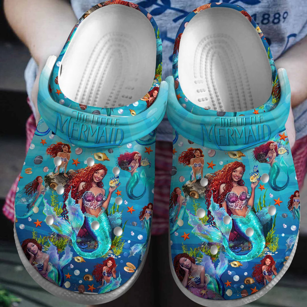 The Little Mermaid Cartoon Movie Crocs Crocband Clogs Shoes Comfortable For Men Women and Kids