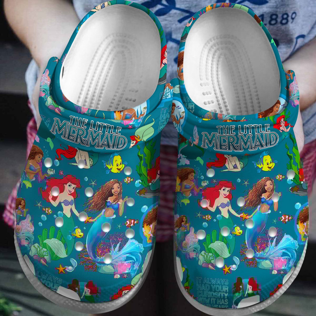 The Little Mermaid Movie Crocs Crocband Clogs Shoes Comfortable For Men Women and Kids