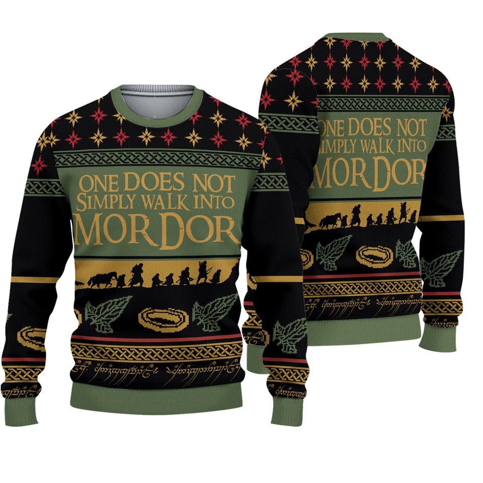 The Lord of the Rings Ugly Christmas Shirt,One Does Not Simply Walk Into Mordor