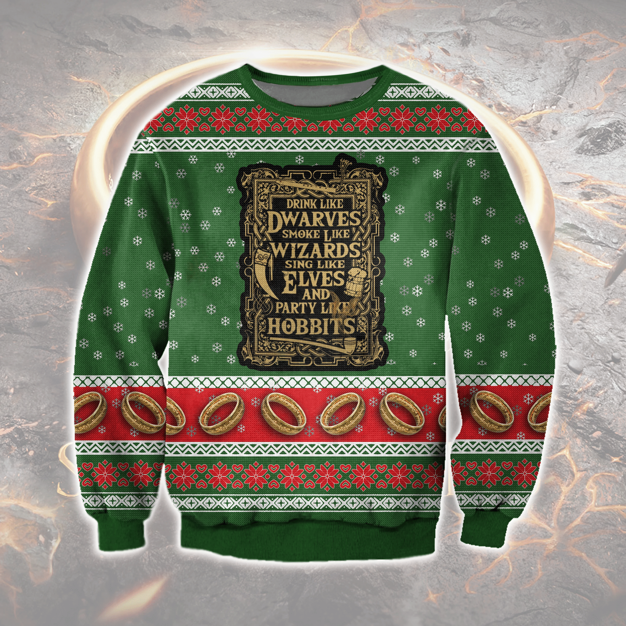The Lord Of The Rings Ugly Christmas Sweater Adult 3D Funny Matching for family 02