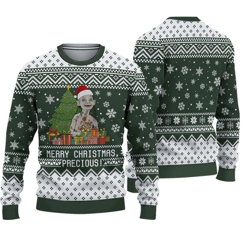 The Lord of the Rings Ugly Christmas Sweater, Smeagol Gollum Ugly Xmas Sweater