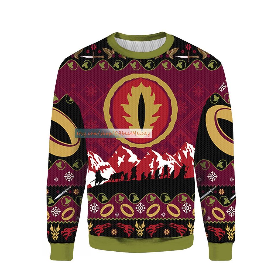 The LOTR One Gold Ring Ugly Christmas 3D Sweater