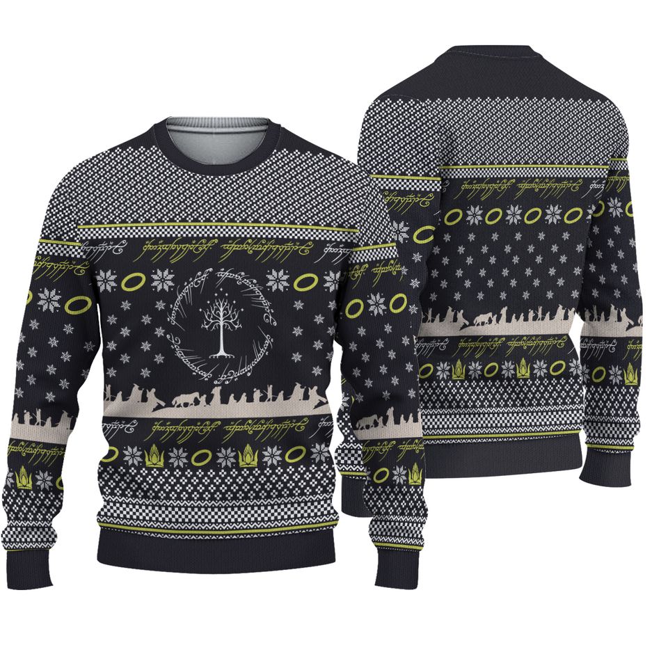 The LOTR Ugly Christmas Sweater, Lord Of The Rings Elvish