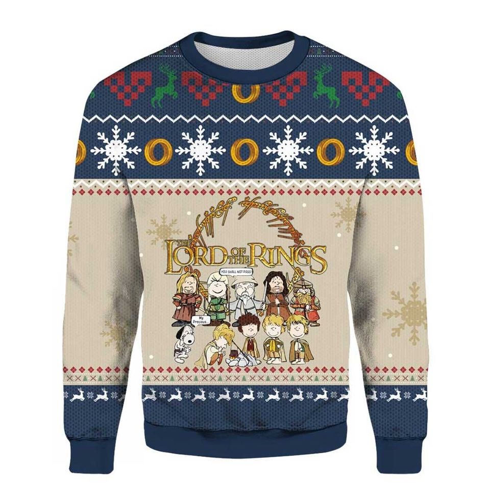 The LOTR Ugly Christmas Sweater, Vtg LOTR Movie Christmas Ugly Sweater