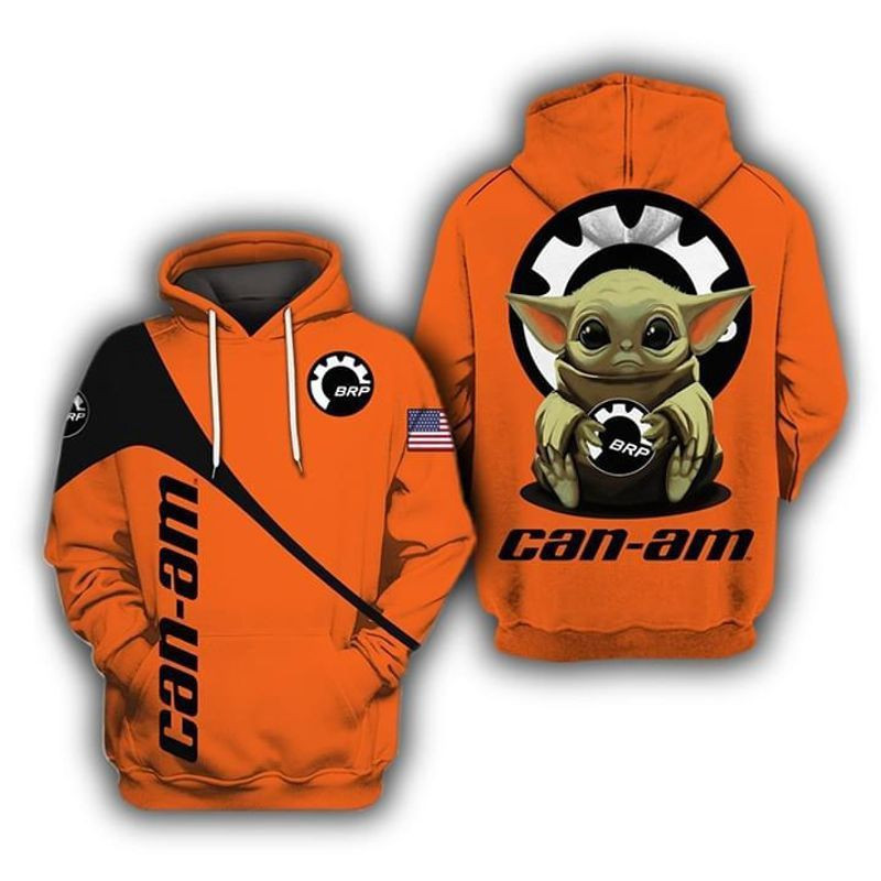The Mandalorian Baby Yoda Holding Can Am 3D All Over Print Hoodie, Zip Hoodie