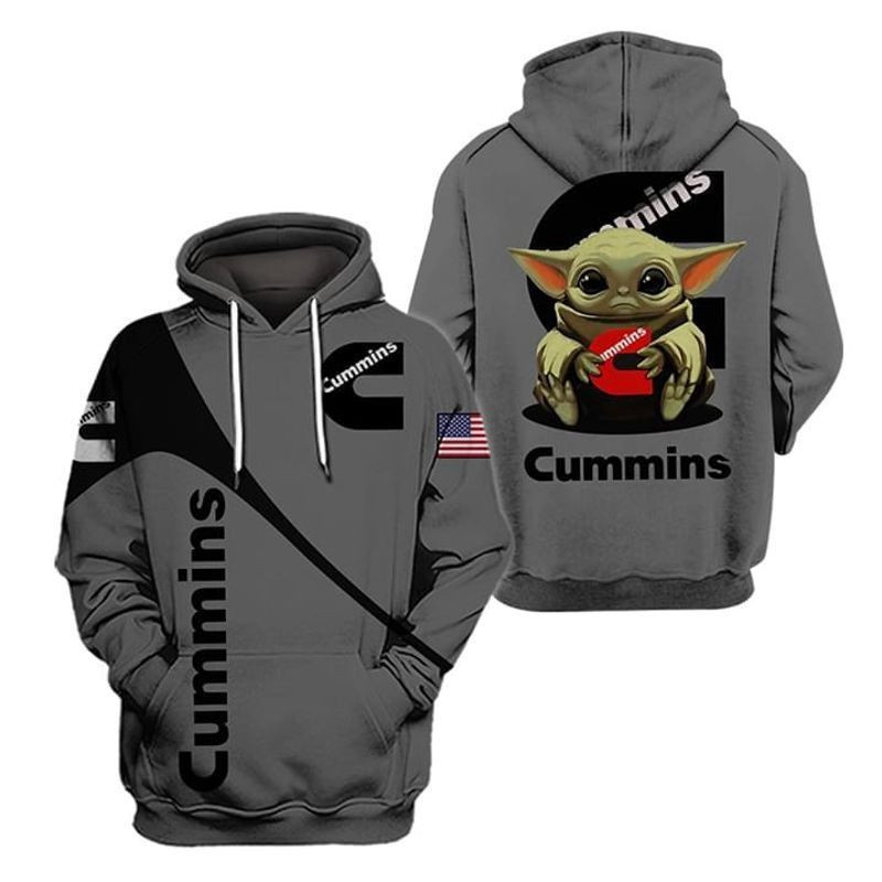 The Mandalorian Baby Yoda Holding Cummins 3D All Over Print Hoodie, Zip Hoodie