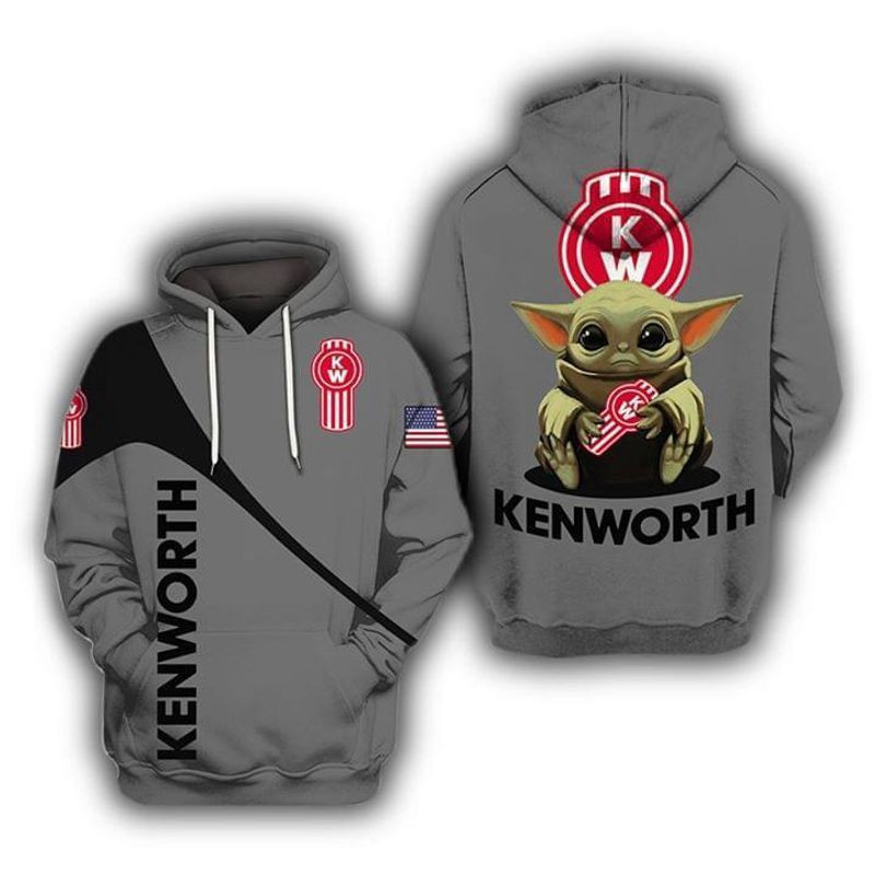 The Mandalorian Baby Yoda Holding Kenworth 3D All Over Print Hoodie, Zip Hoodie