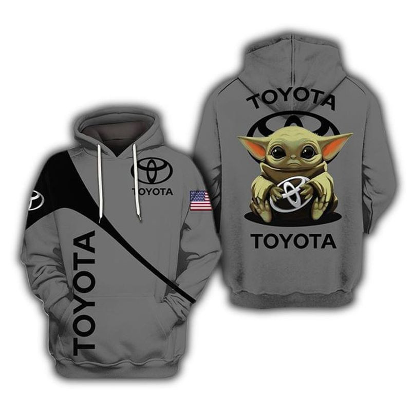 The Mandalorian Baby Yoda Holding Toyota 3D All Over Print Hoodie, Zip Hoodie