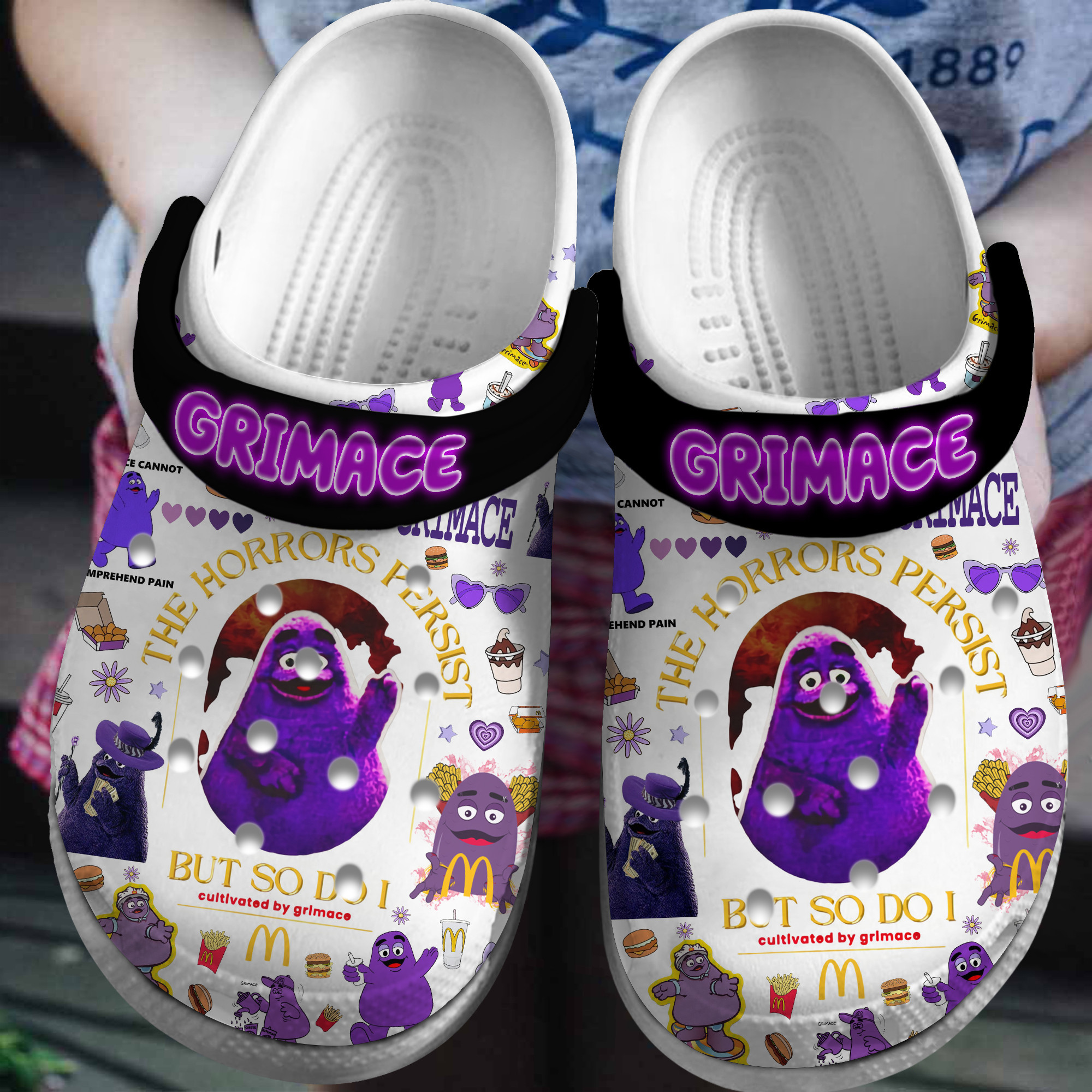 The McDonald Grimace Shake Food Crocs Crocband Clogs Shoes Comfortable For Men Women and Kids