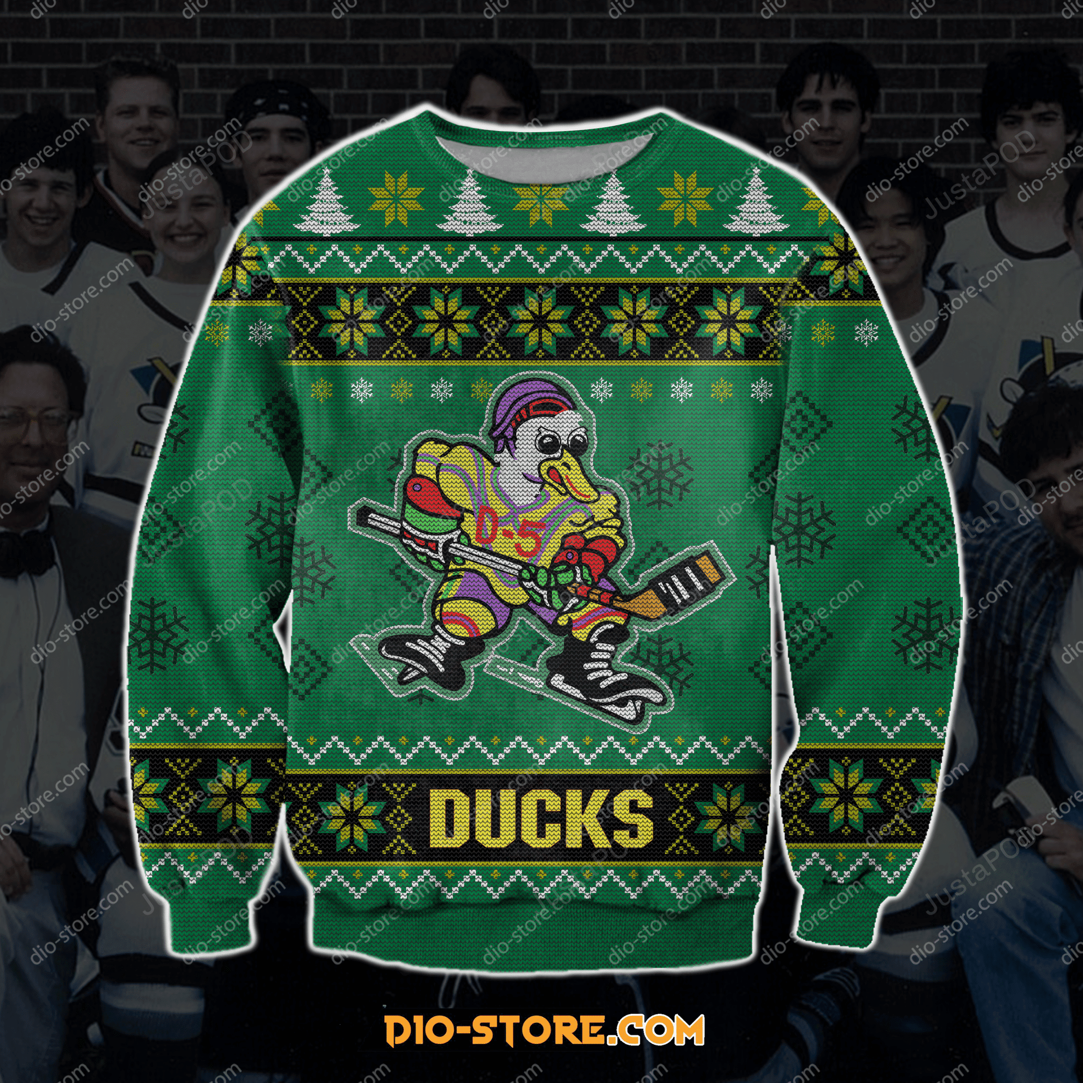 The Mighty Ducks 3D Print Ugly Christmas Sweater Adult 3D Funny Matching for family