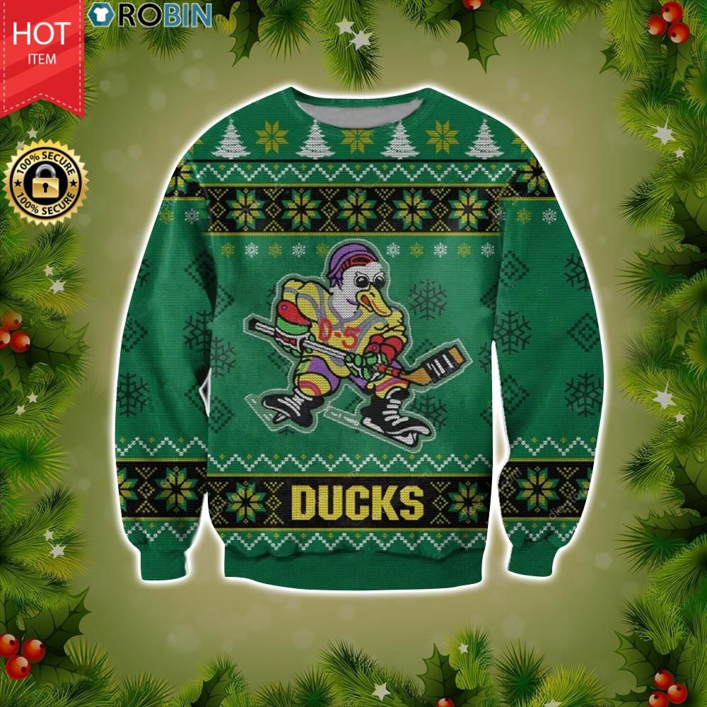 The Mighty Ducks Ugly Christmas Sweater Adult 3D Funny Matching for family