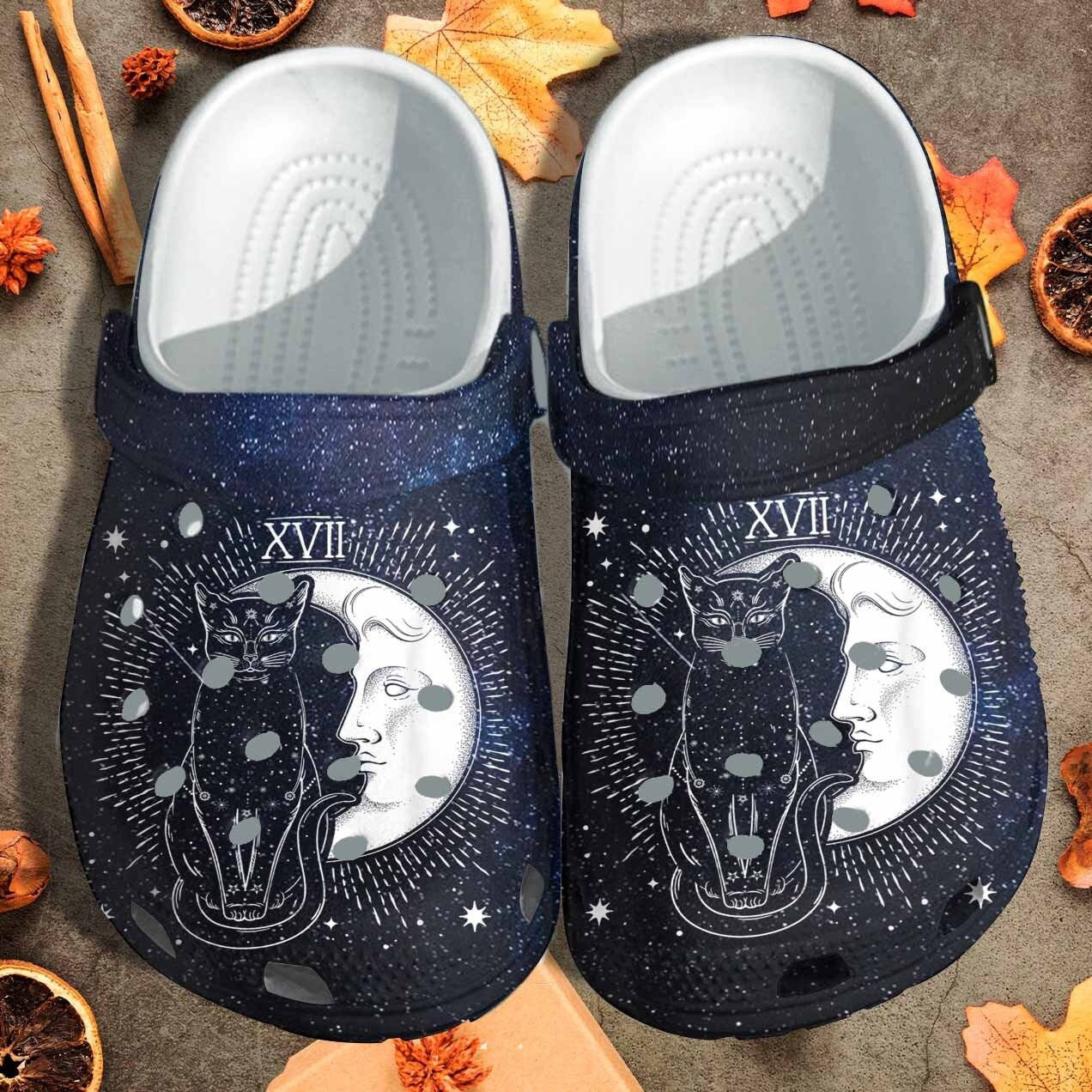 The Moon Cat Xvii Shoes - Cat Tarot clogs Zodiac Gift