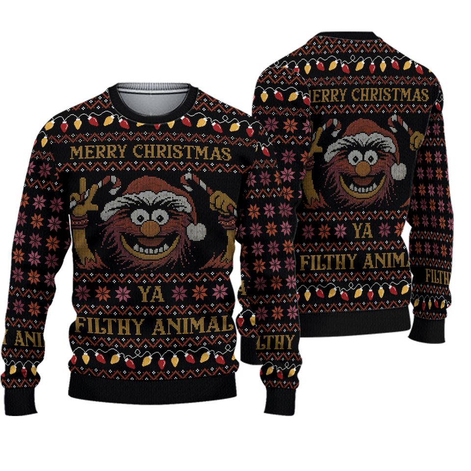 The Muppet Show Ugly Christmas Sweater, Animal Muppet Xmas Sweater, Christmas Gift