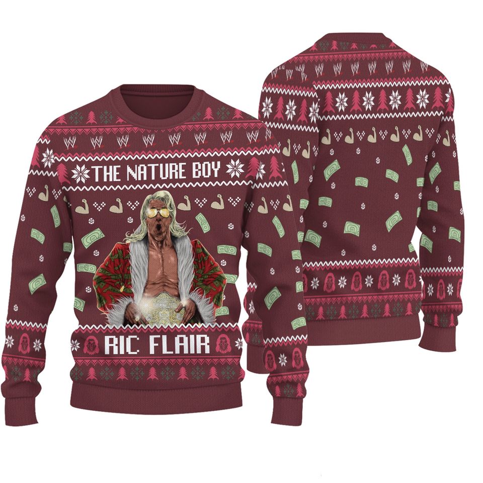The Nature Boy Ric Flair Christmas Ugly Sweater, Ugly Christmas Sweater