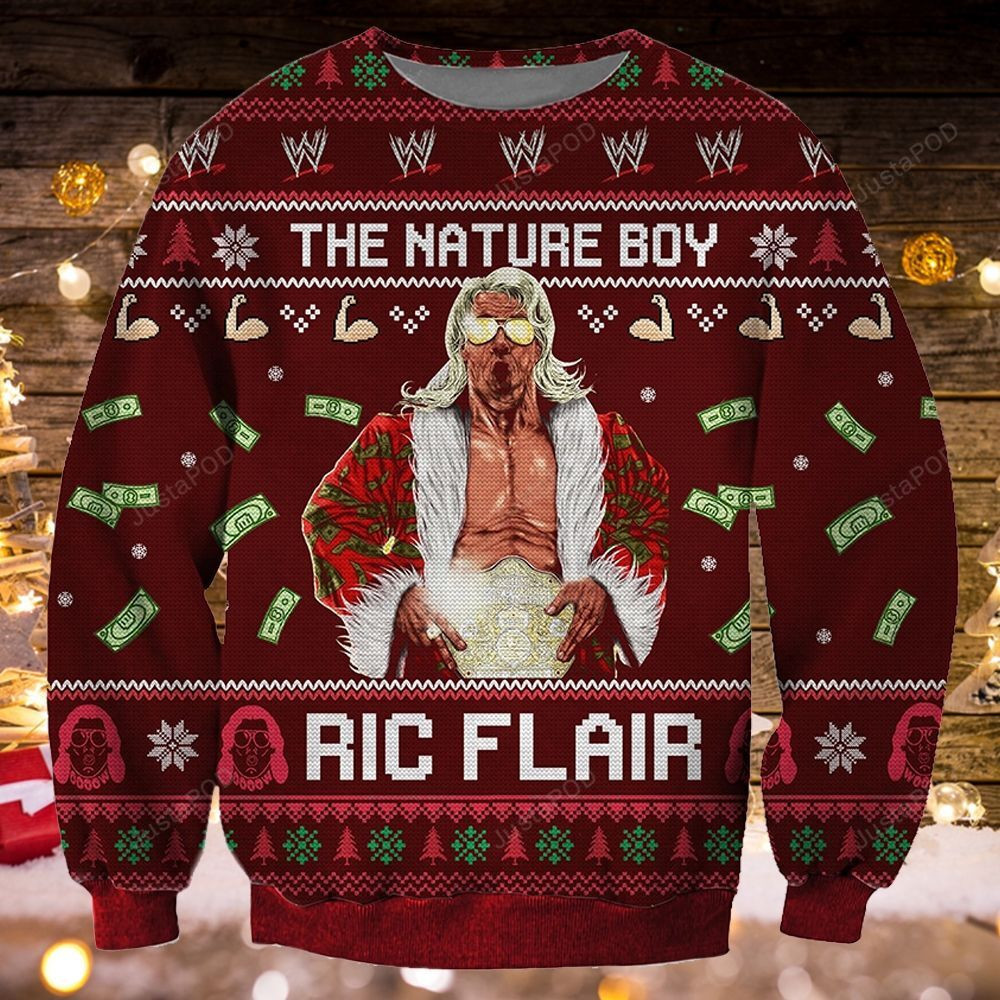 The Nature Boy Ric Flair Ugly Christmas Sweater Adult 3D Funny Matching for family