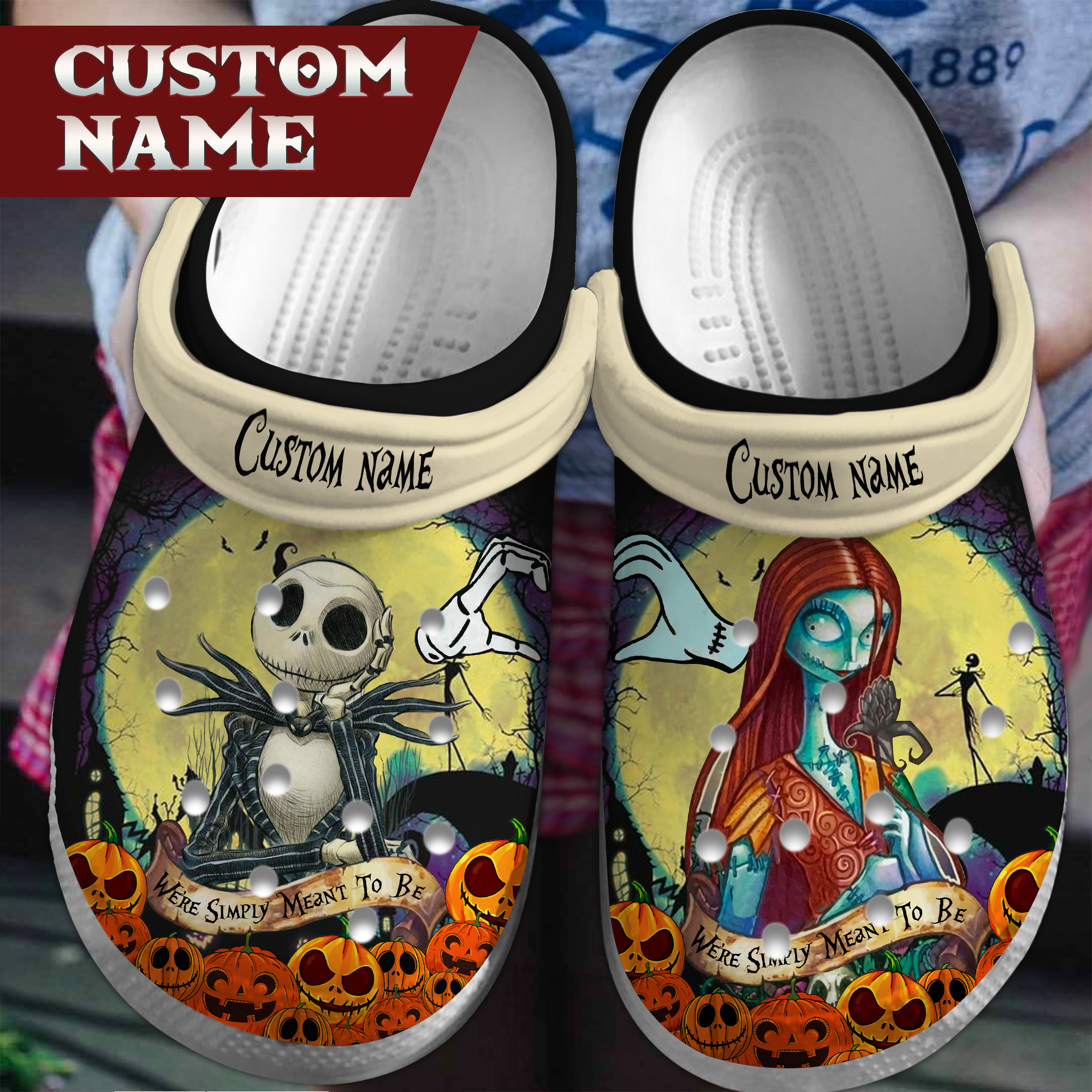 The Nightmare Before Christmas Cartoon Crocs Crocband Clogs Shoes Comfortable For Men Women and Kids