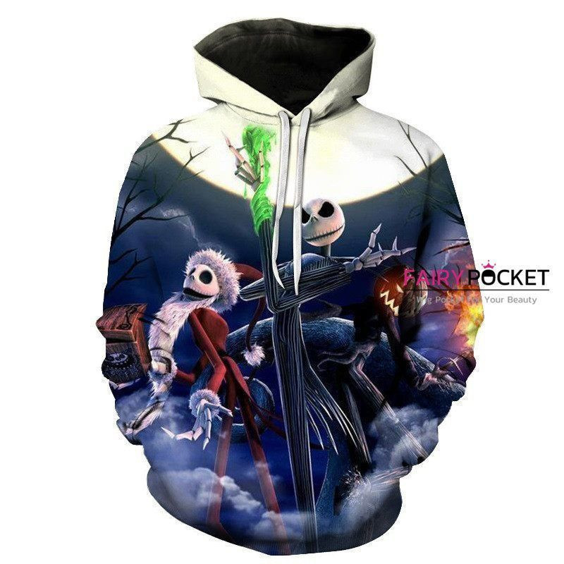 The Nightmare Before Christmas Jack Skellington 3D All Over Print Hoodie, Zip Hoodie