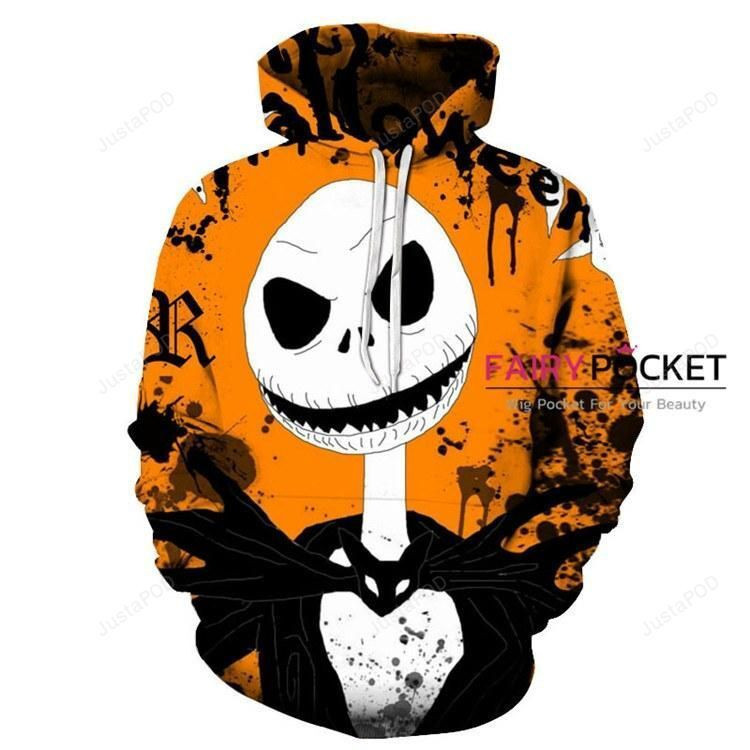 The Nightmare Before Christmas Jack Skellington 3D All Over Print Hoodie, Zip Hoodie