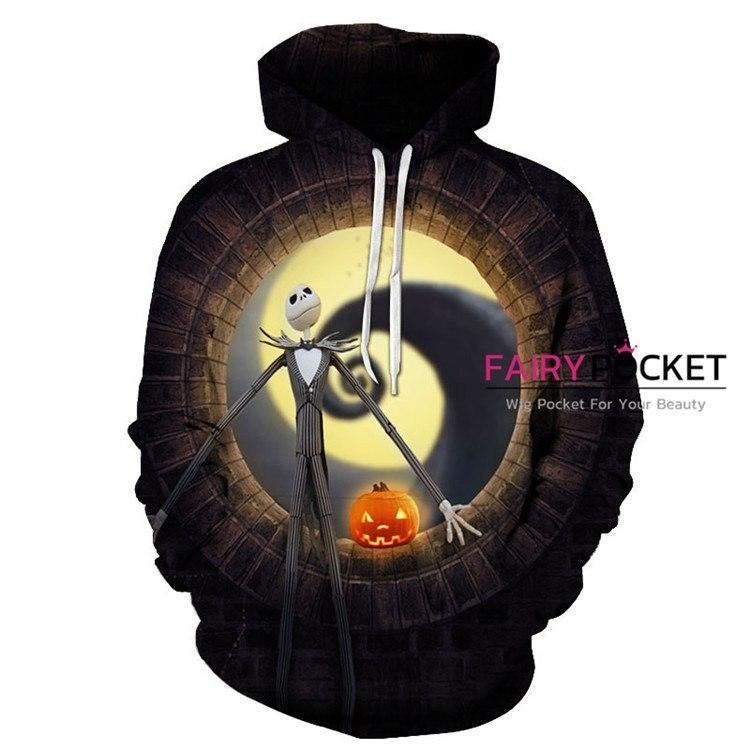 The Nightmare Before Christmas Jack Skellington 3D All Over Print Hoodie, Zip Hoodie