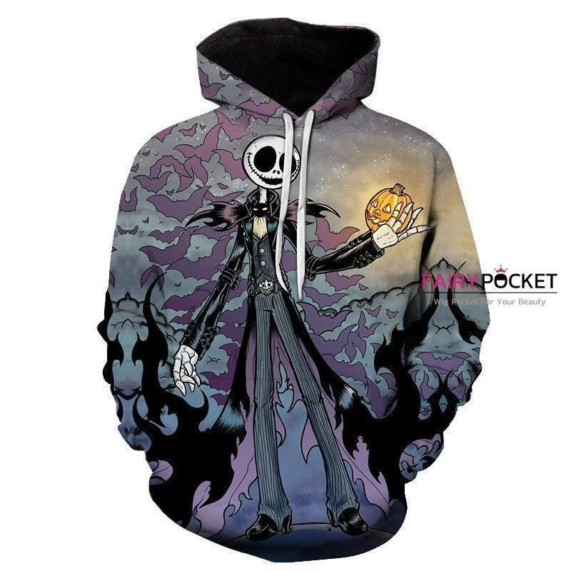 The Nightmare Before Christmas Jack Skellington 3D All Over Print Hoodie, Zip Hoodie