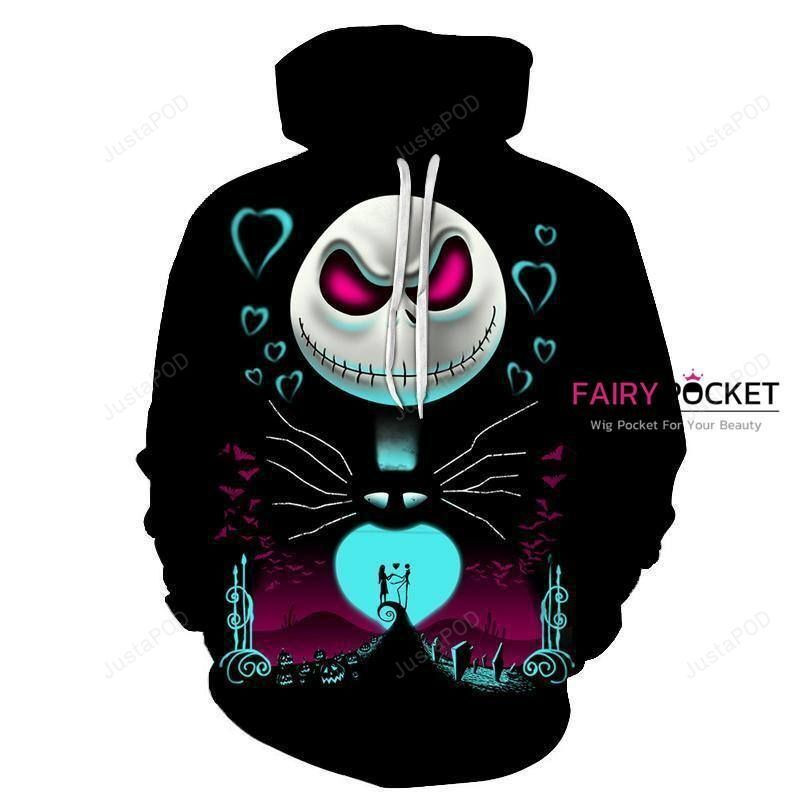 The Nightmare Before Christmas Jack Skellington Sally 3D All Over Print Hoodie, Zip Hoodie