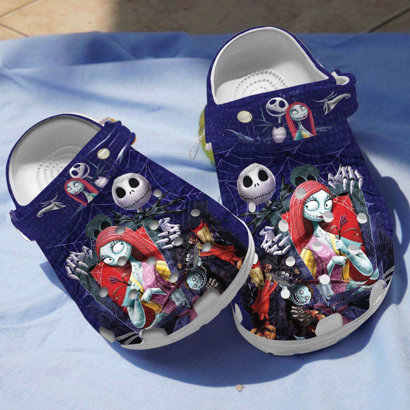 The Nightmare Before Christmas Movie Crocs Crocband Clogs Shoes Comfortable For Men Women and Kids