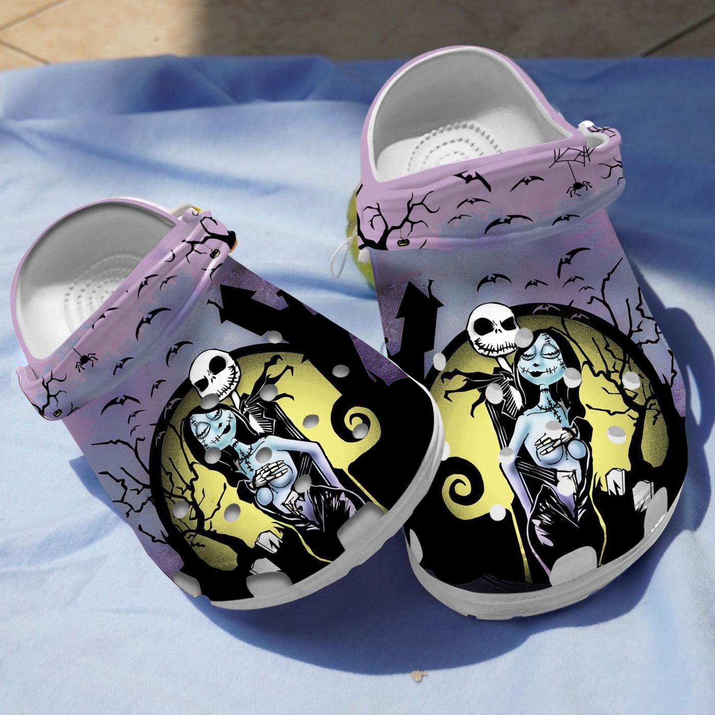 The Nightmare Before Christmas Movie Crocs Crocband Clogs Shoes Comfortable For Men Women and Kids