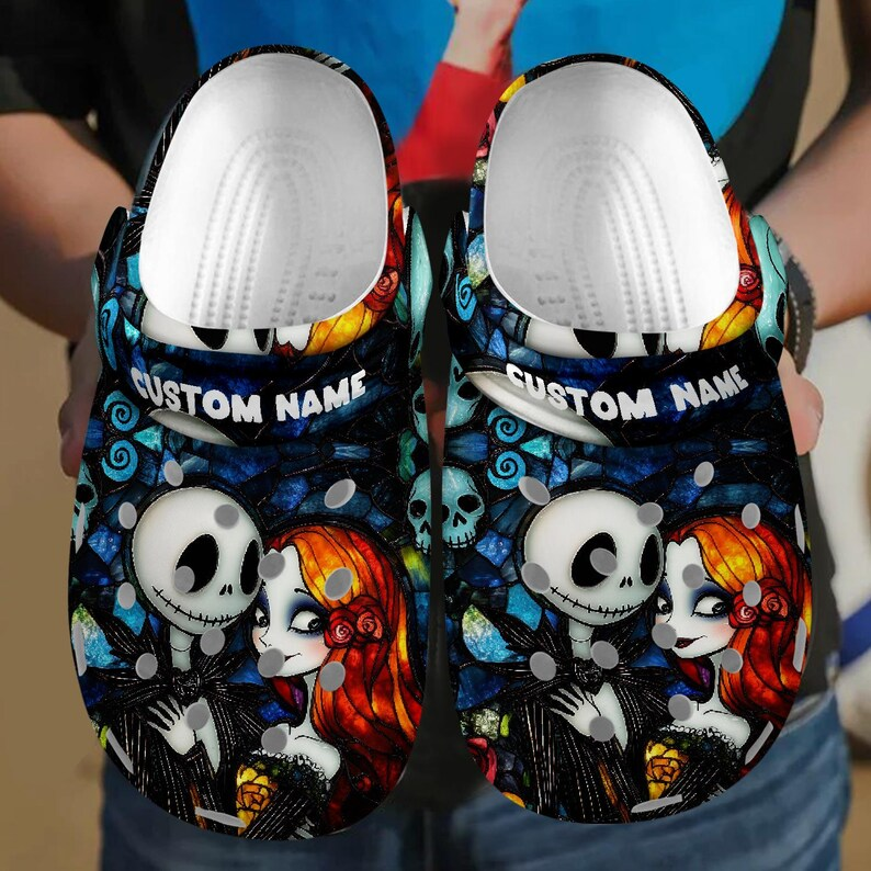 The Nightmare Before Christmas Movie Crocs Crocband Clogs Shoes Comfortable For Men Women and Kids