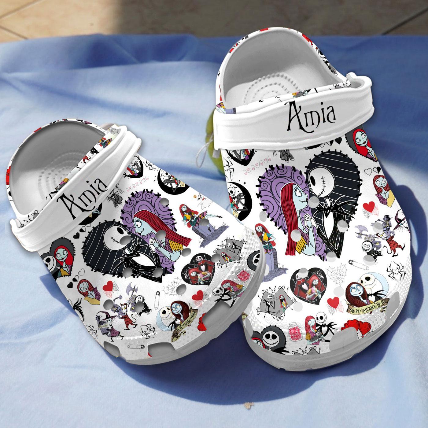 The Nightmare Before Christmas Movie Crocs Crocband Clogs Shoes Comfortable For Men Women and Kids