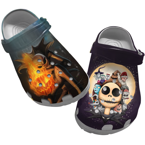 The Nightmare Before Christmas Movie Crocs Crocband Clogs Shoes Comfortable For Men Women and Kids