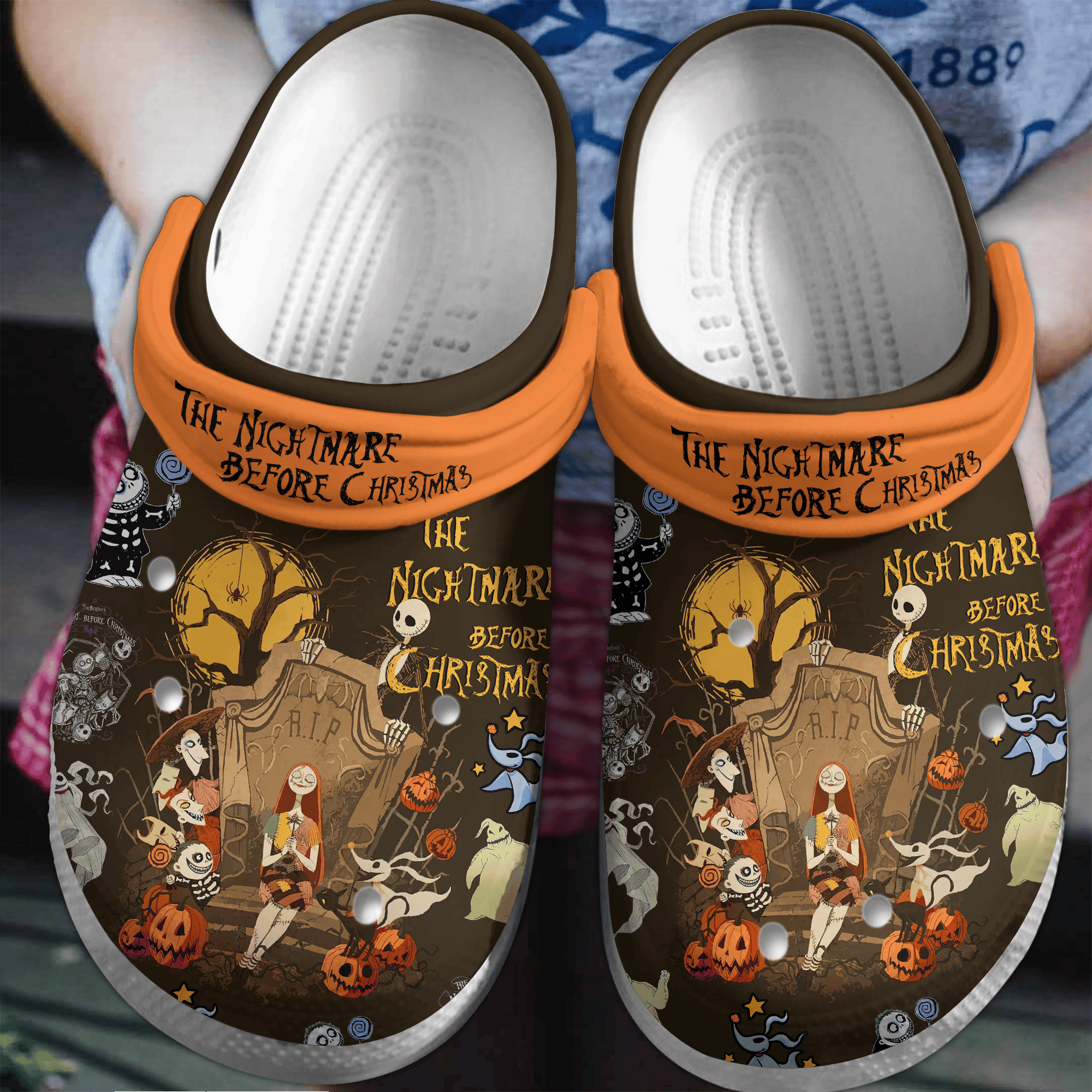 The Nightmare Before Christmas Movie Crocs Crocband Clogs Shoes Comfortable For Men Women and Kids