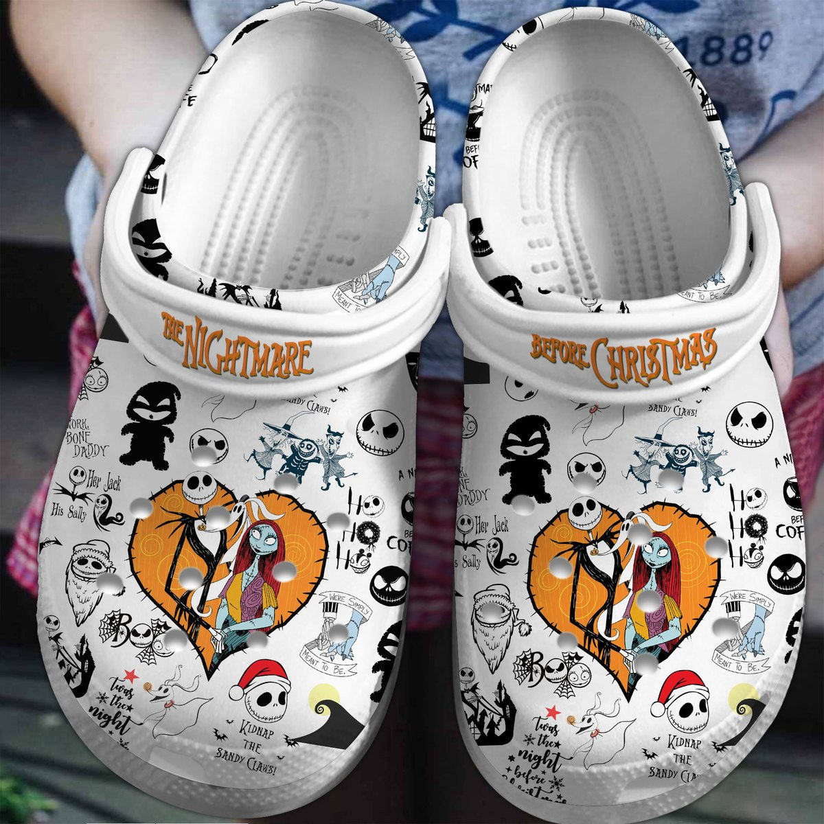 The Nightmare Before Christmas Movie Crocs Crocband Clogs Shoes Comfortable For Men Women and Kids