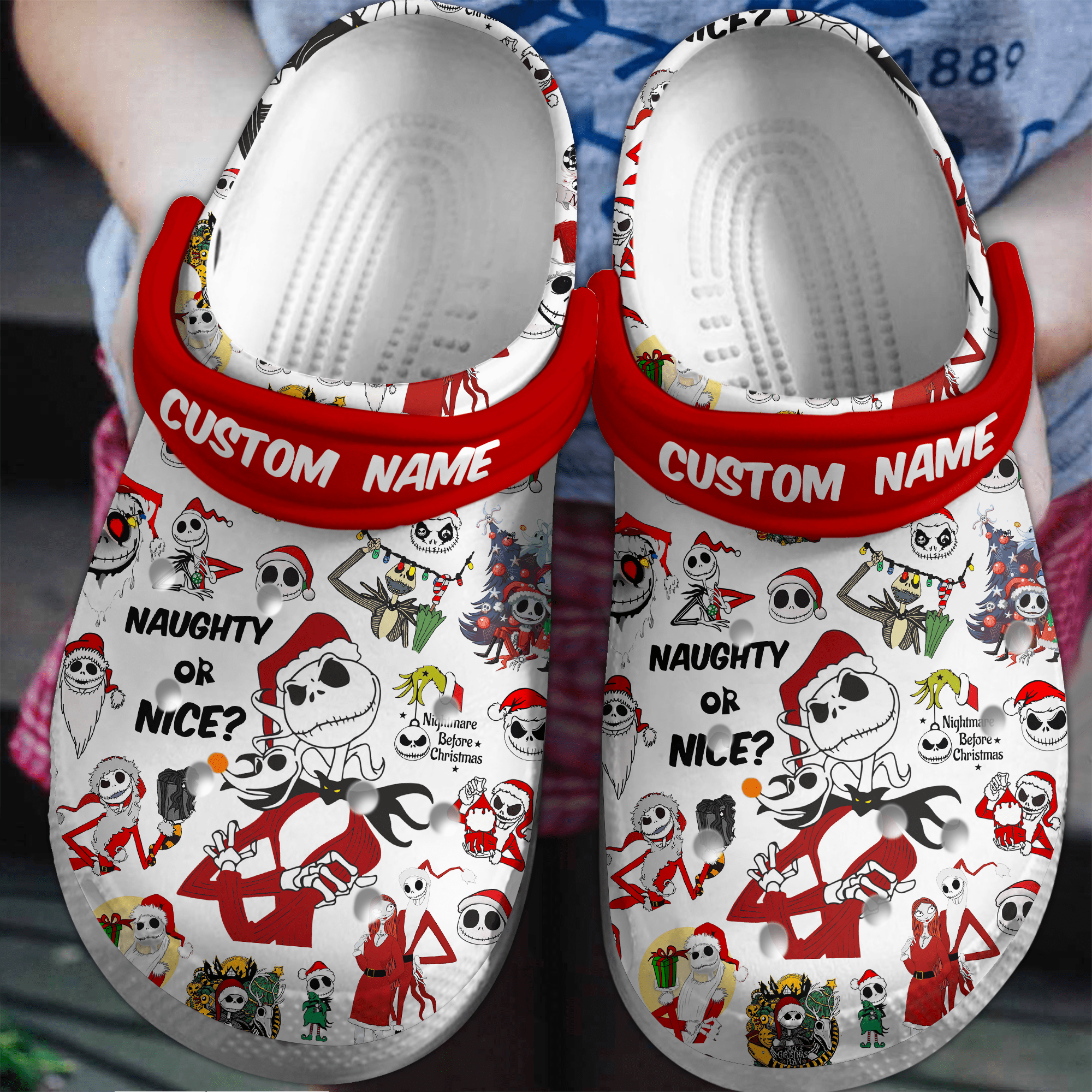 The Nightmare Before Christmas Movie Crocs Crocband Clogs Shoes Comfortable For Men Women and Kids