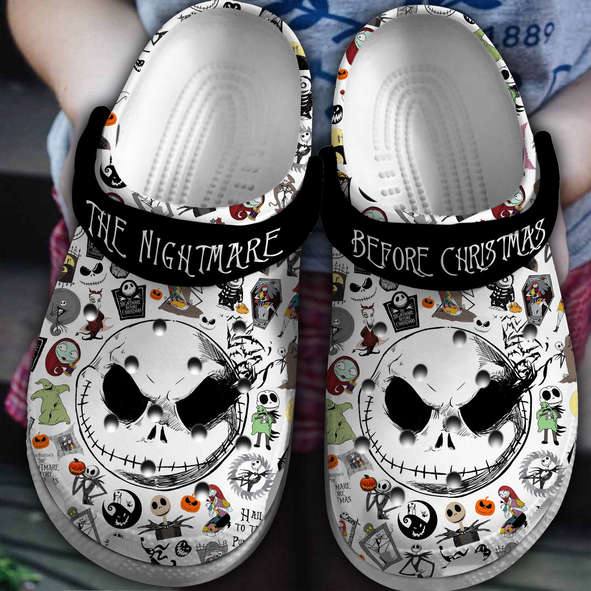 The Nightmare Before Christmas Movie Crocs Crocband Clogs Shoes Comfortable For Men Women and Kids