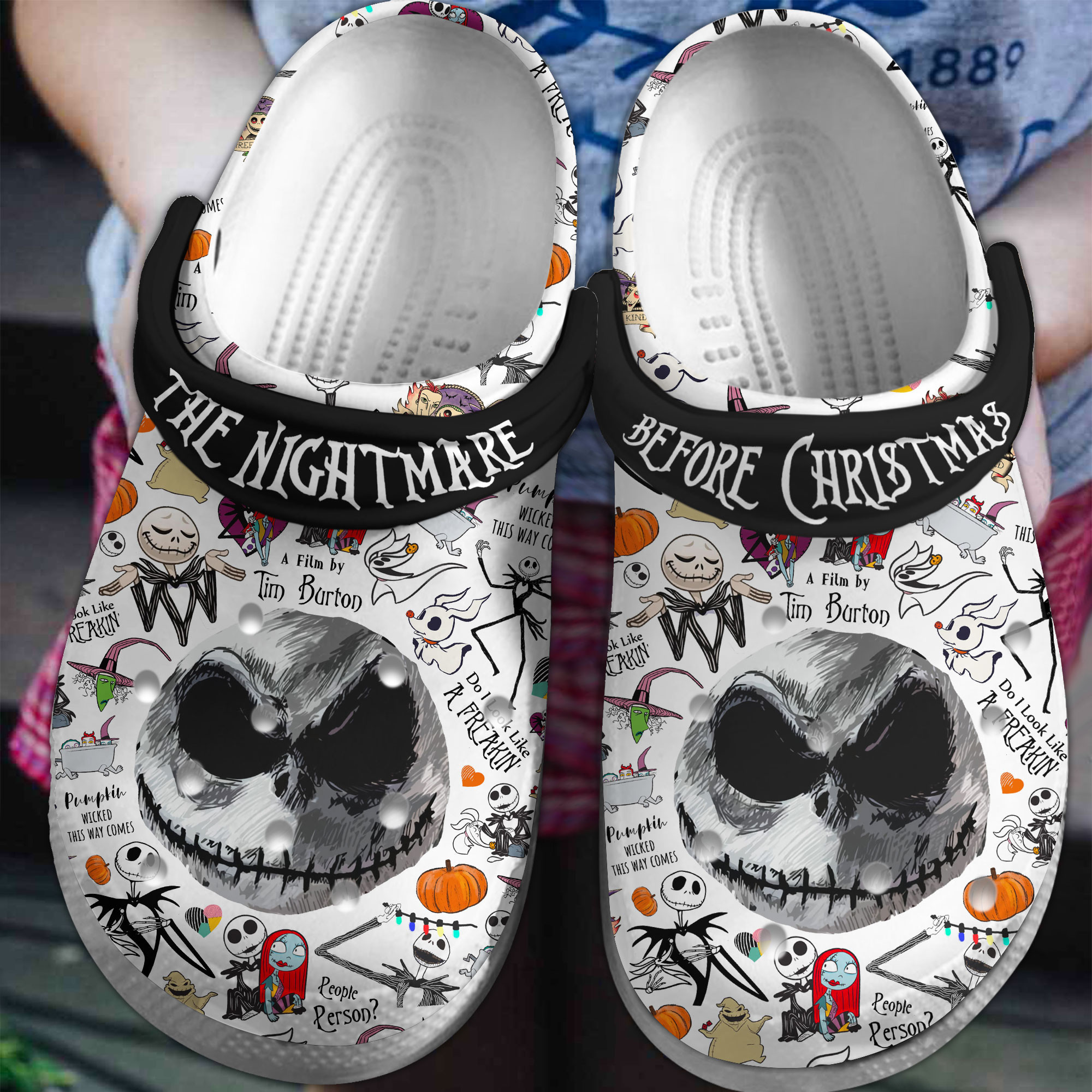 The Nightmare Before Christmas Movie Crocs Crocband Clogs Shoes Comfortable For Men Women and Kids