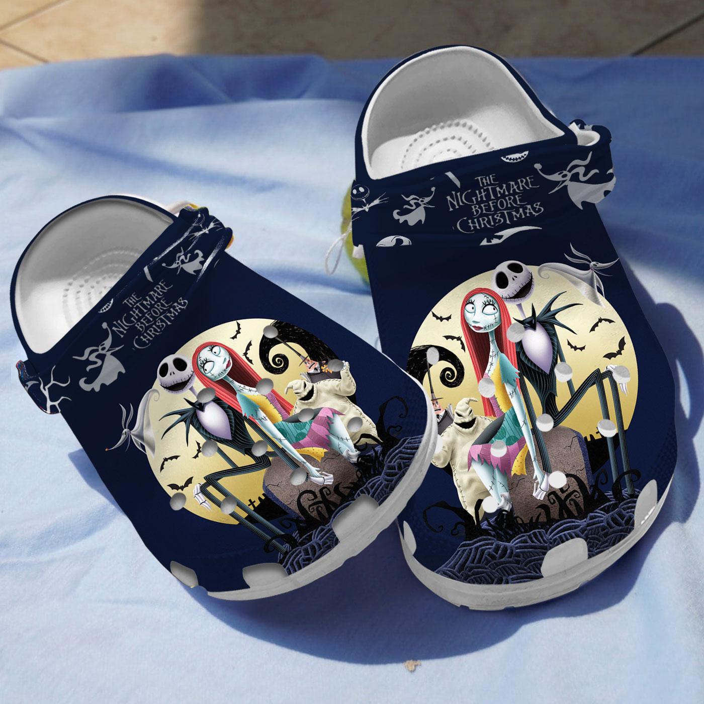 The Nightmare Before Christmas Movie Crocs Crocband Clogs Shoes Comfortable For Men Women and Kids