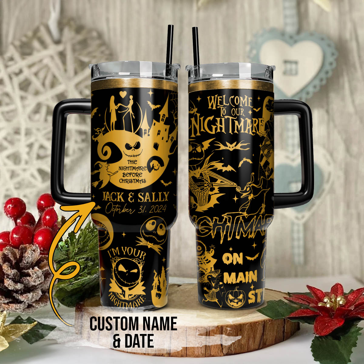 The Nightmare Before Christmas Movies Custom Stanley Cup 40 oz 30 oz Tumbler With HandleTVC2301113