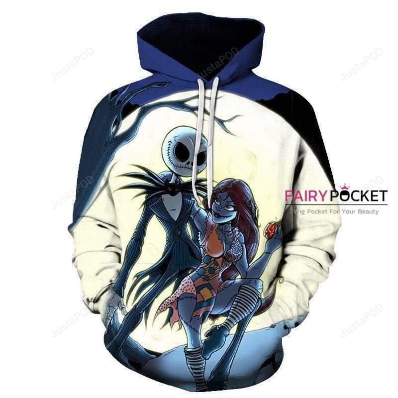 The Nightmare Before Christmas Sally Jack Skellington 3D All Over Print Hoodie, Zip Hoodie